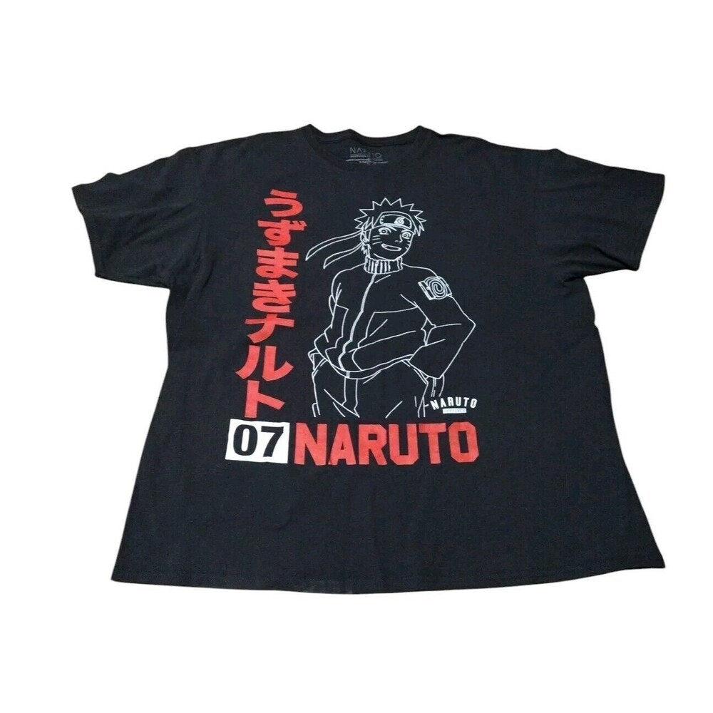Men's Naruto Shippuden Collection Anime Graphic T-Shirt Black XL Uzumaki  2007